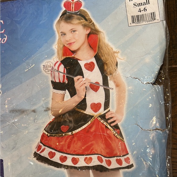 NWT Alice in Wonderland Queen of Hearts Costume girls size 4-6 - Picture 2 of 4